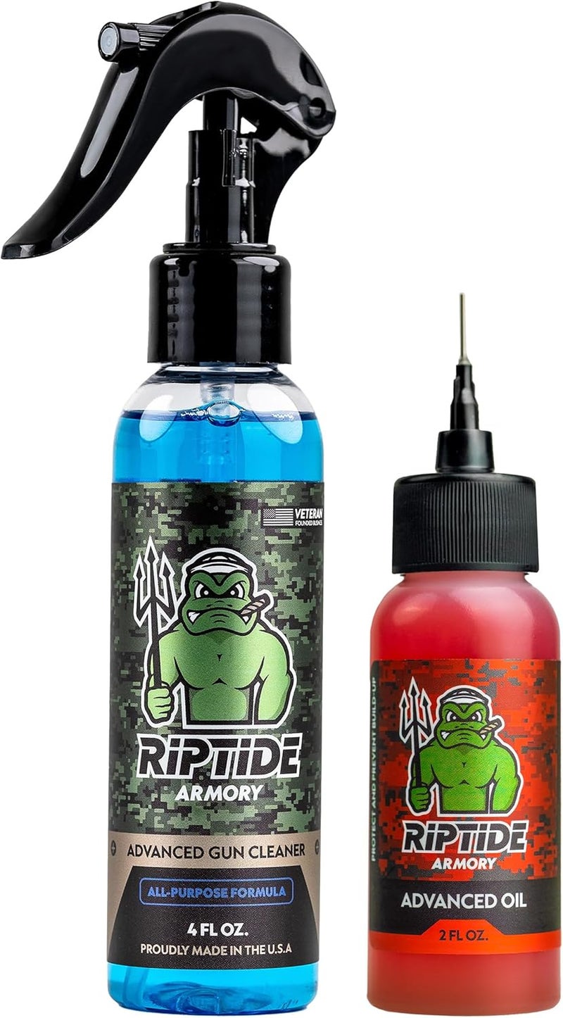 Riptide Armory Advanced Gun Cleaner & Gun Oil Kit - Cleans, Lubes, Protects Targeted Long-Lasting Formula - Nano Coat Technology - Veteran Founded & Formulated by Former US Navy Seal - Image 1